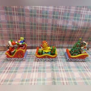 Cats And Kittens Sleigh Train Figurine Collection By Kayomi Harai Christmas Deco
